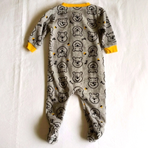 disney winnie the pooh fleece zipper footie sleeper pajamas 6-12 months baby - Picture 5 of 5